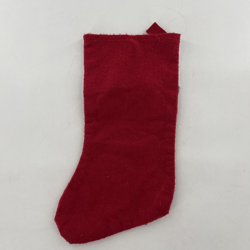 Vintage Felt Christmas Stocking Applique Christmas Tree Presents Poms Greenbrier - Picture 2 of 7